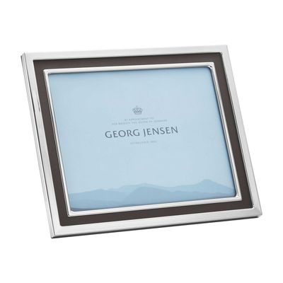 George Jensen Manhattan Picture Frame Stainless Steel &amp; Upcycled Leather 25 x 20 cm 10 x 8 Inch 100…