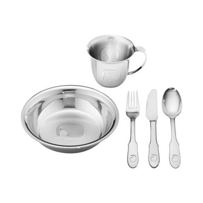 George Jensen Elephant Child Cutlery Set Stainless Steel 5 Pieces 3580069, 5705145236677
