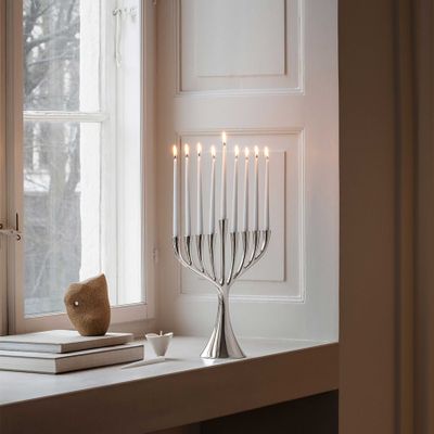 George Jensen Hanukkah Menorah Candles White Paraffin 18 Pieces 10020367, 5713275245605