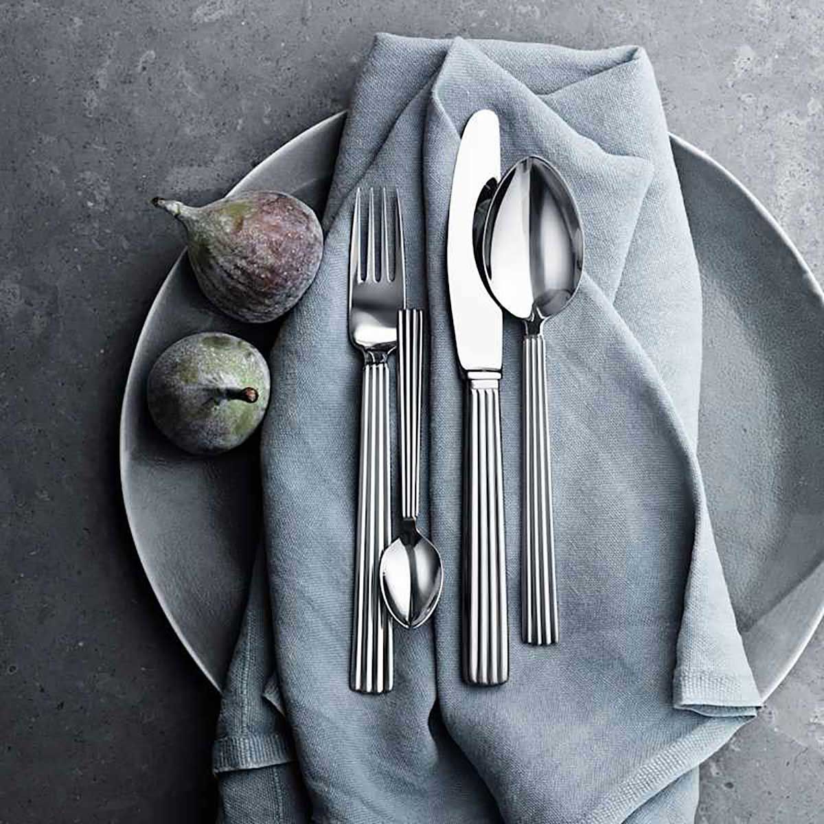 George Jensen Bernadotte Cutlery Gift Box 4 Piece Place Setting Mirror Stainless Steel 3609504, 570…