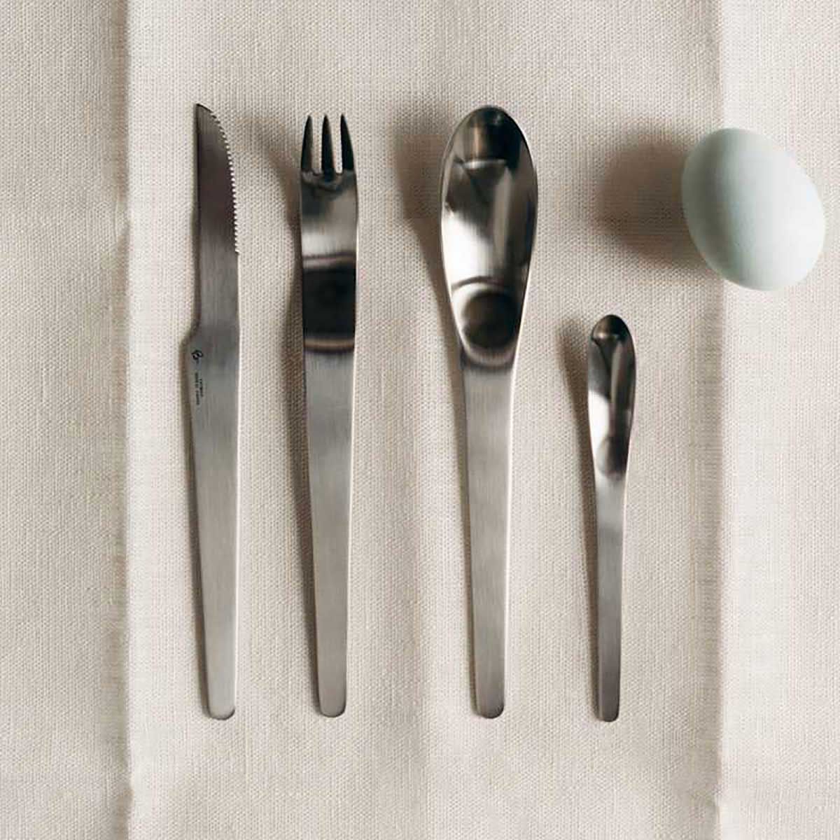 George Jensen Arne Jacobsen Dessert &amp; Starter Cutlery Gift Box Matte Stainless Steel 8 Pieces 10014…