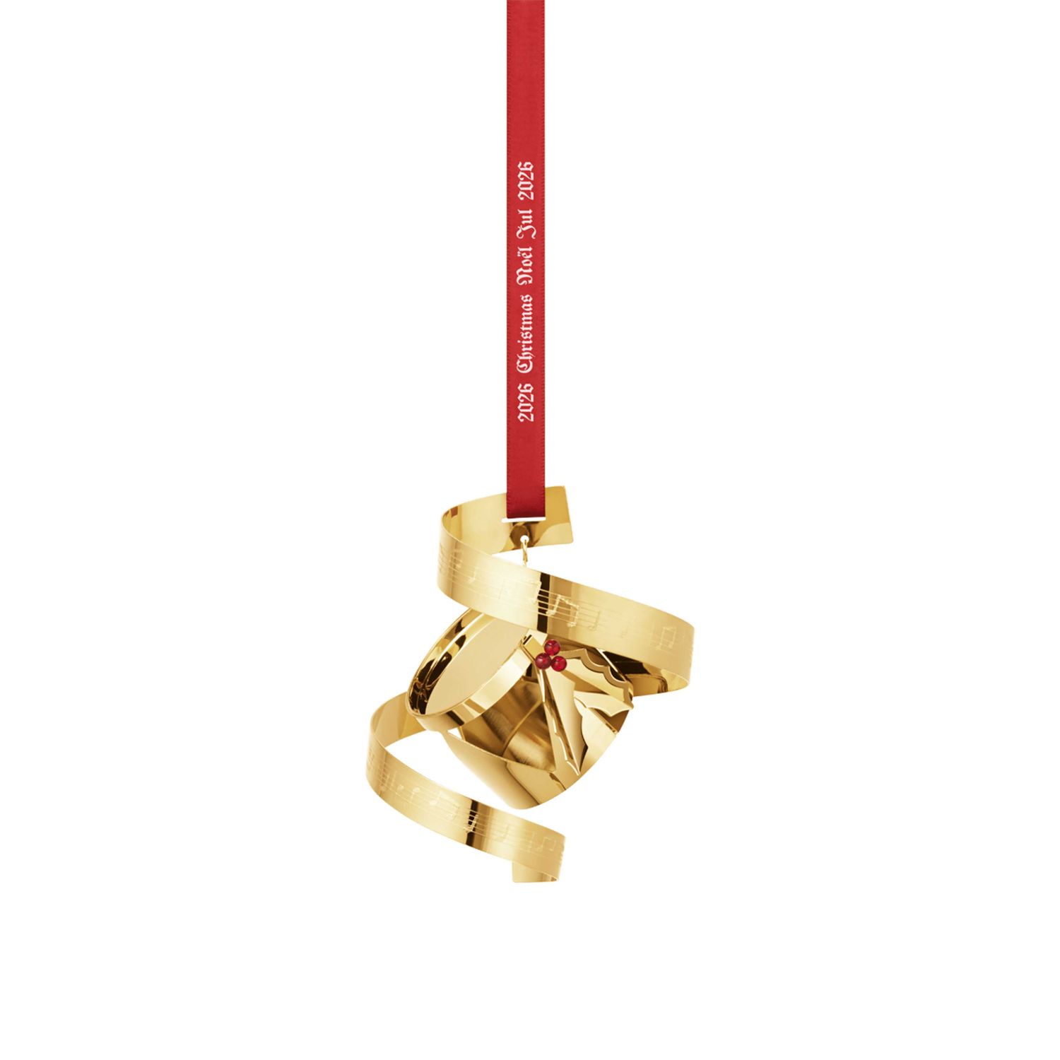George Jensen 2026 Christmas Mobile Drum 18kt Gold Plated Brass 10021046, 5713275276425