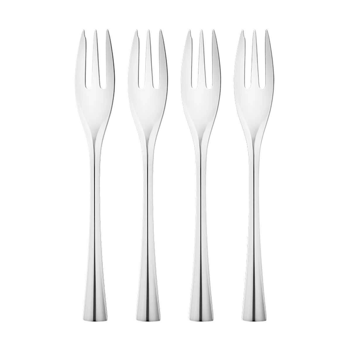 George Jensen Cobra Cake Fork Mirror Stainless Steel 4 Pieces 10020264, 5713275241478
