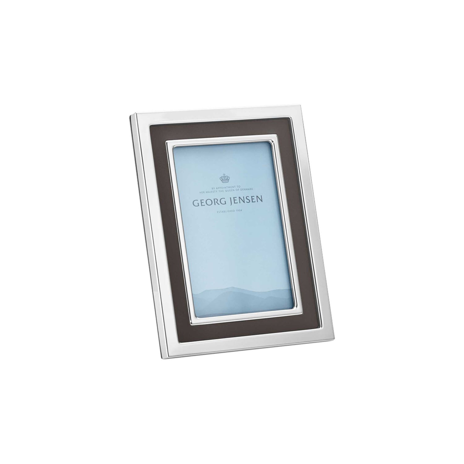 George Jensen Manhattan Picture Frame Stainless Steel &amp; Upcycled Leather 10 x 15 cm 4 x 6 Inch 1002…