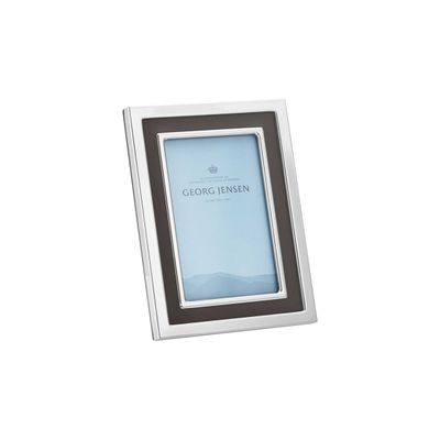 George Jensen Manhattan Picture Frame Stainless Steel &amp; Upcycled Leather 10 x 15 cm 4 x 6 Inch 1002…