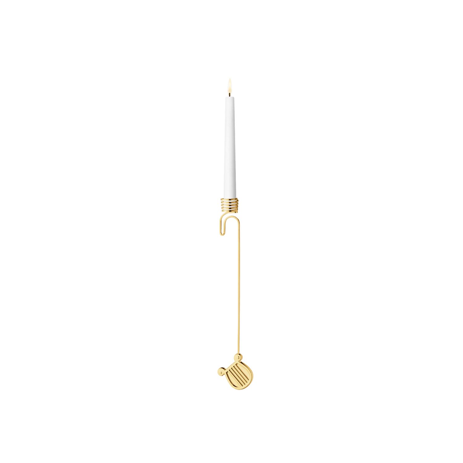 George Jensen 2026 Harp Candleholder 18kt Gold Plated Zinc Alloy 10021060, 5713275276685