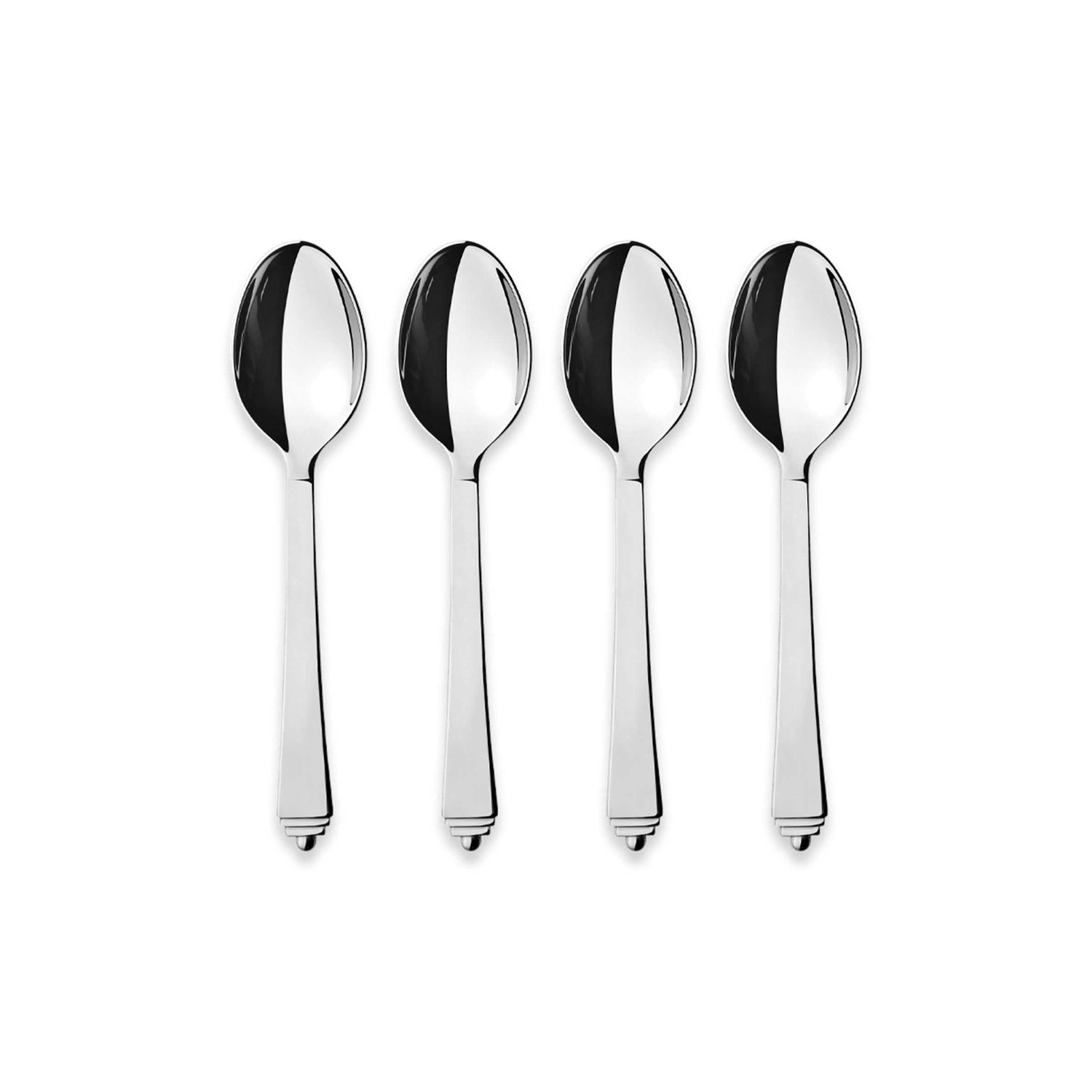 George Jensen Pyramid Dessert Spoon Gift Box Stainless Steel 4 Pieces 10014992, 5713275066835