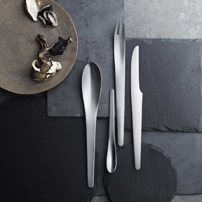 George Jensen Arne Jacobsen Cutlery Gift Box 24 Pieces Service for 6 Matte Stainless Steel 3355524,…