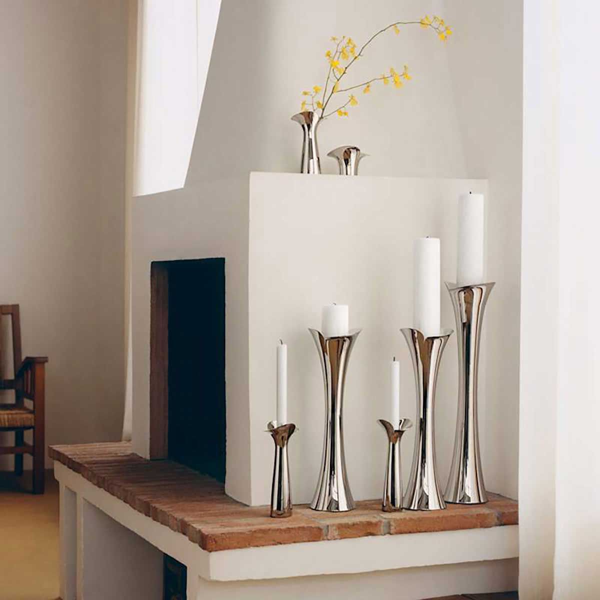 George Jensen Bloom Botanica Floor Candleholder Large Stainless Steel 10020755, 5713275261421