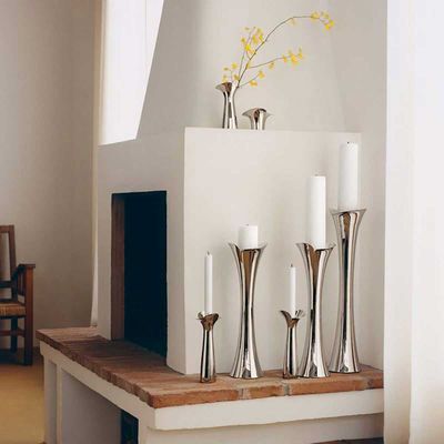 George Jensen Bloom Botanica Floor Candleholder Large Stainless Steel 10020755, 5713275261421