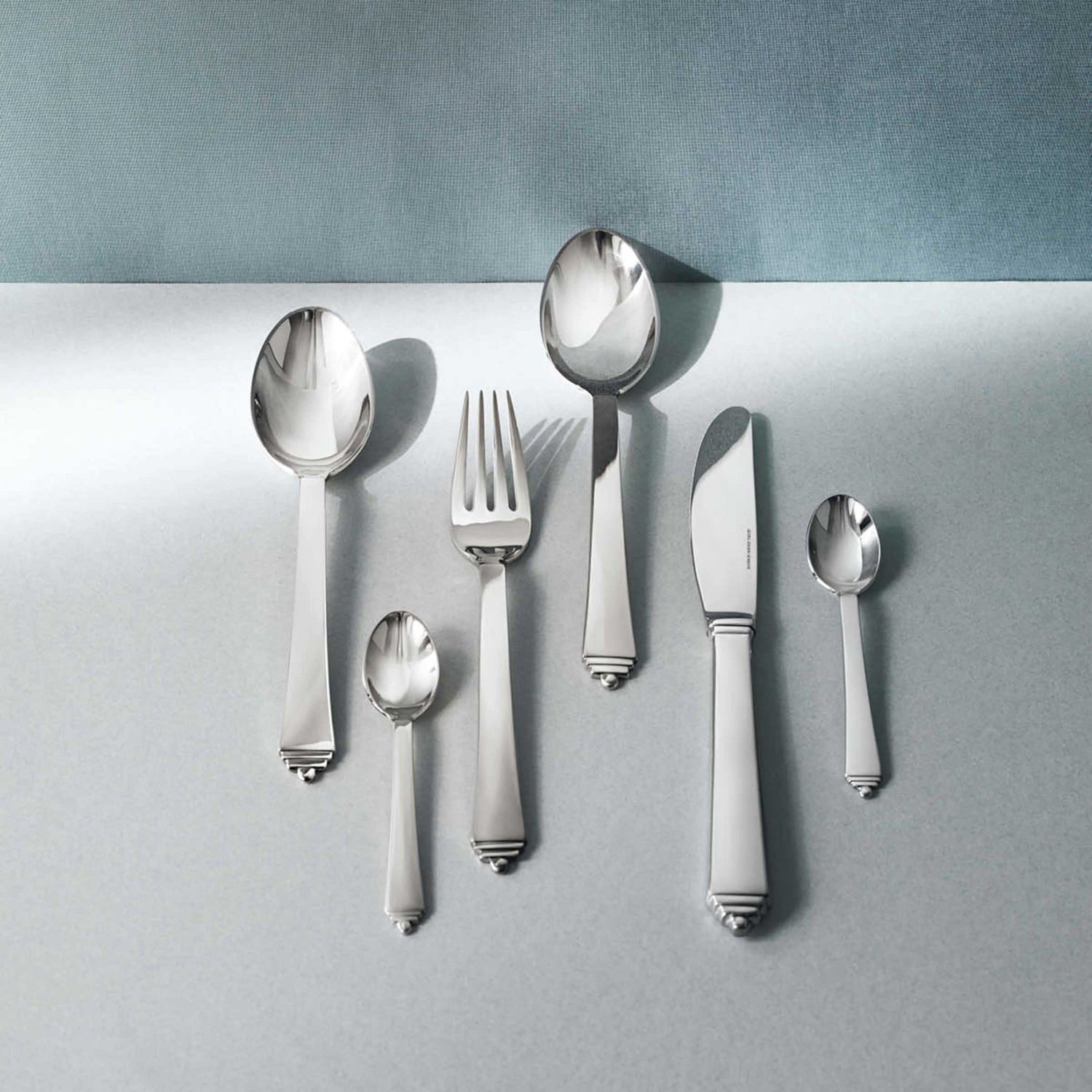 George Jensen Pyramid Dinner Spoon Mirror Stainless Steel 3651011, 5705145073654