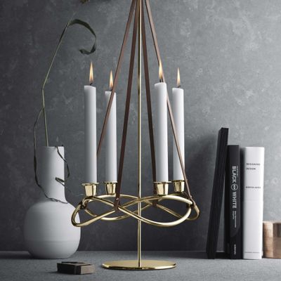 George Jensen Season Candleholder Extension 18kt Gold Plated Stainless Steel 3586517, 5705145167896