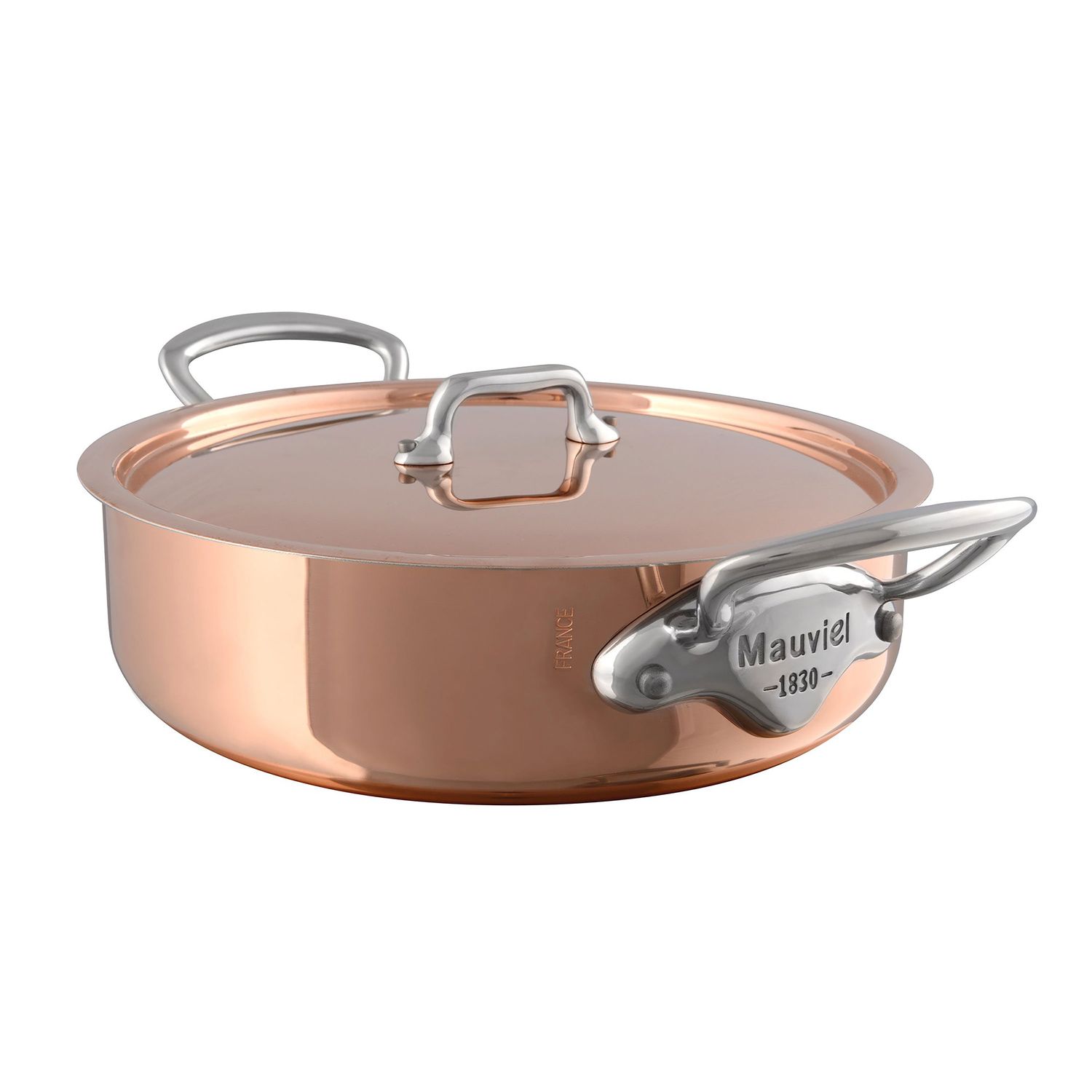 Product photo of Mauviel M'3S Rondeau Pan with Lid 9.4 Inch - MPN 603025, UPC 3574906030258