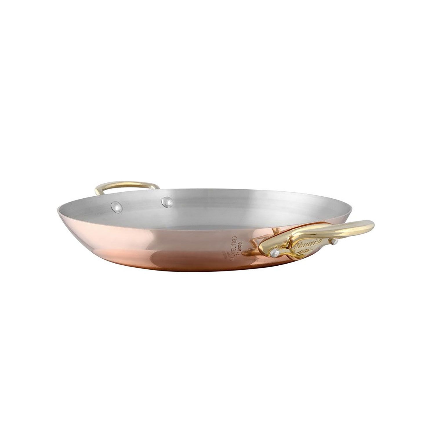 Product photo of Mauviel M'150B Copper Paella Pan 13.8 Inch - MPN 673735, UPC 3574906737355