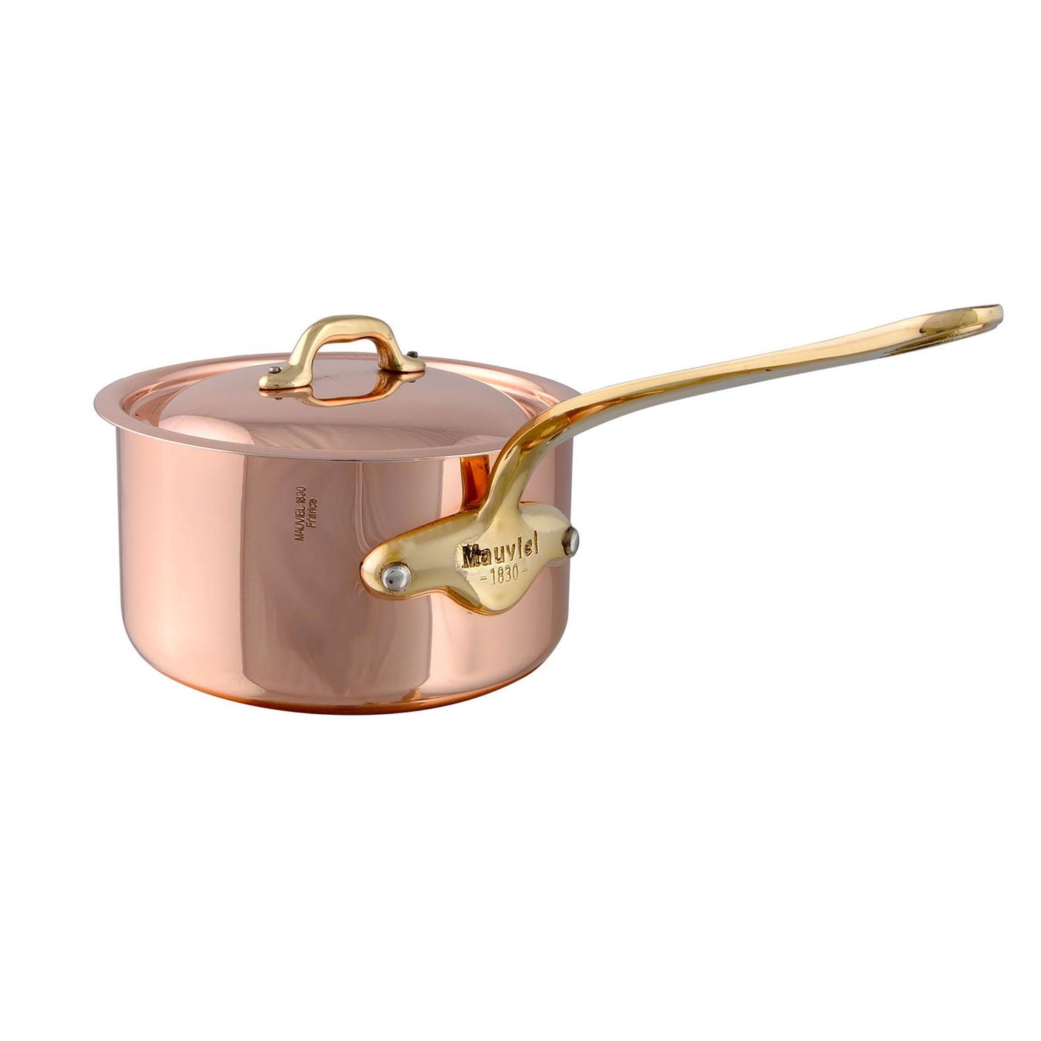 Product photo of Mauviel M'150B Copper Saucepan with Lid 6.3 Inch - MPN 672017, UPC 3574906720173