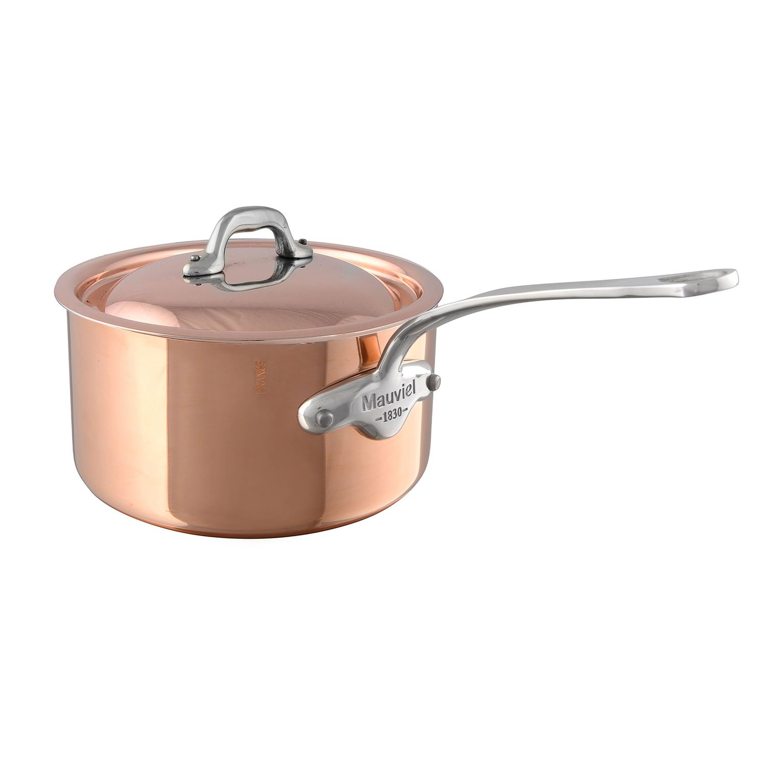 Product photo of Mauviel M'150S Copper Saucepan with Lid 7.9 Inch - MPN 611081