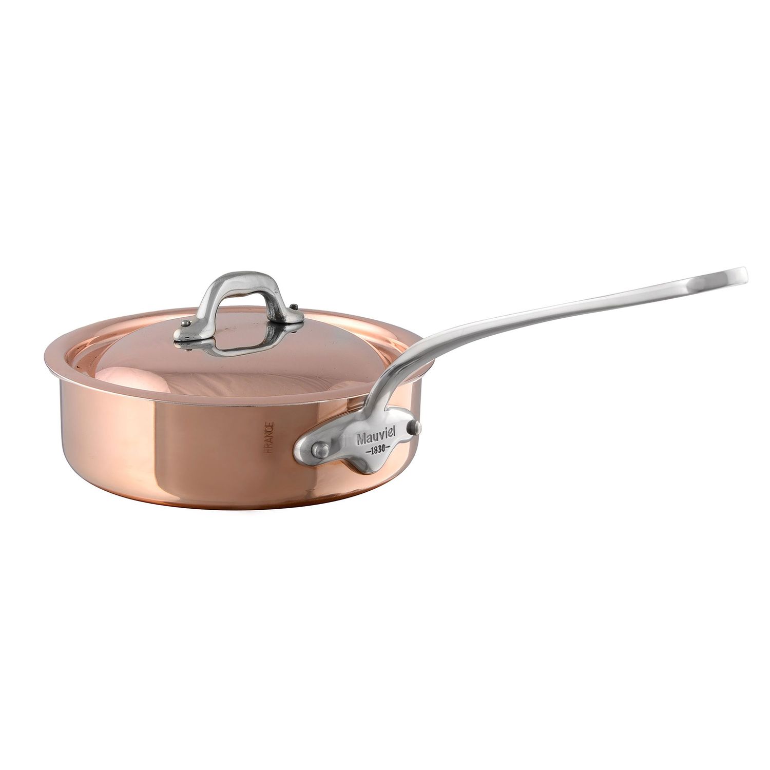 Product photo of Mauviel M'150S Copper Saute Pan with Lid 11.0 Inch - MPN 611189