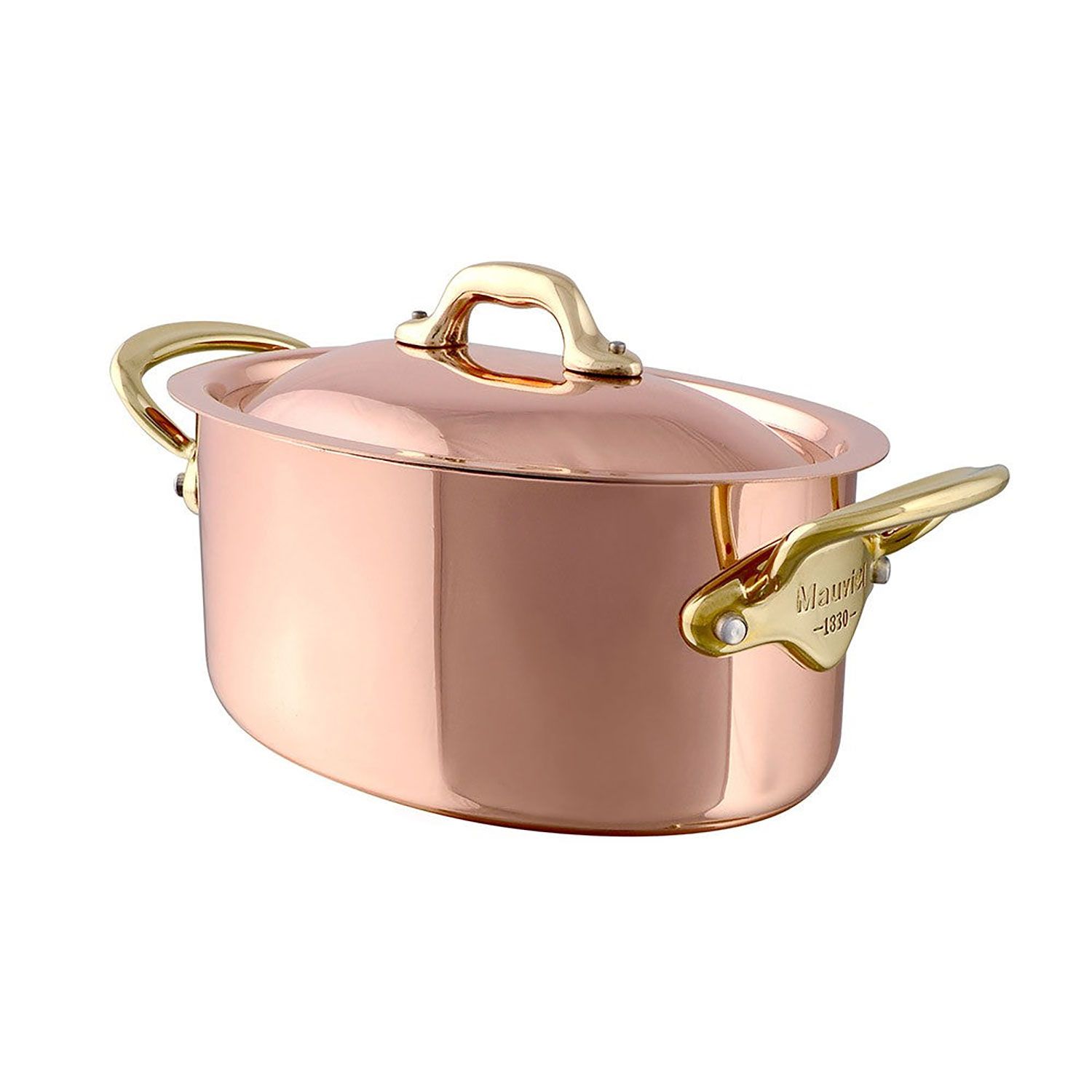 Product photo of Mauviel M'150B Copper Oval Cocotte Dutch Oven with Lid 11.8 Inch - MPN 672130, UPC…