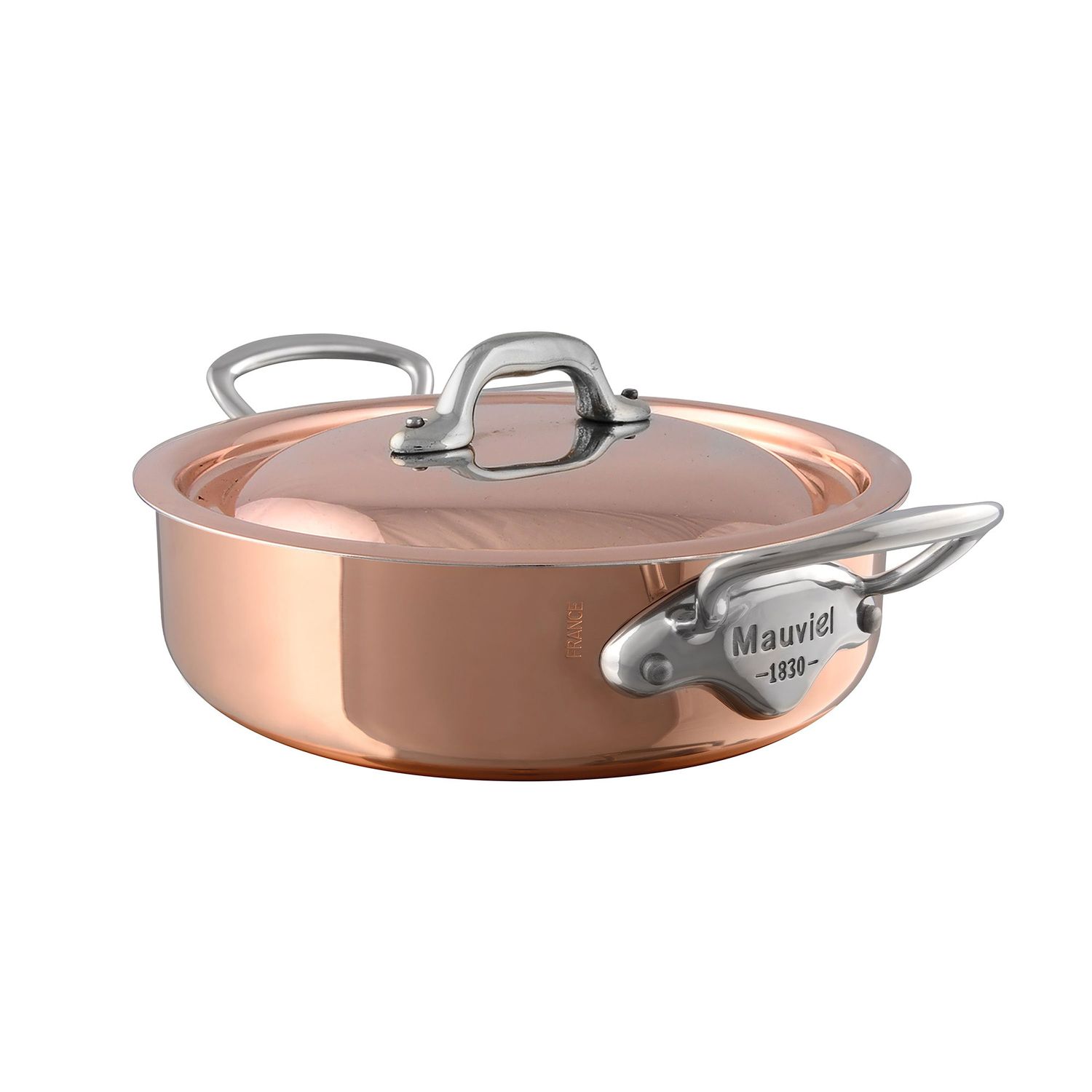 Product photo of Mauviel M'150S Copper Rondeau Pan with Lid 9.4 Inch - MPN 613085