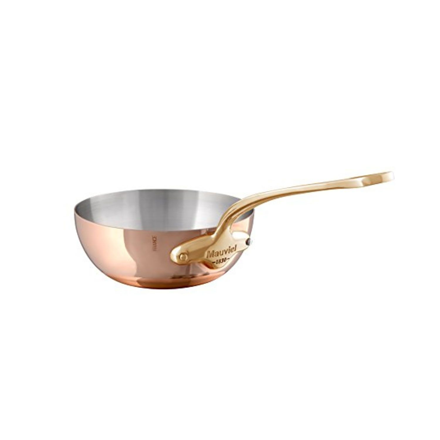 Product photo of Mauviel M'150B Copper Curved Splayed Saute Pan 6.3 Inch - MPN 671216, UPC 35749067…
