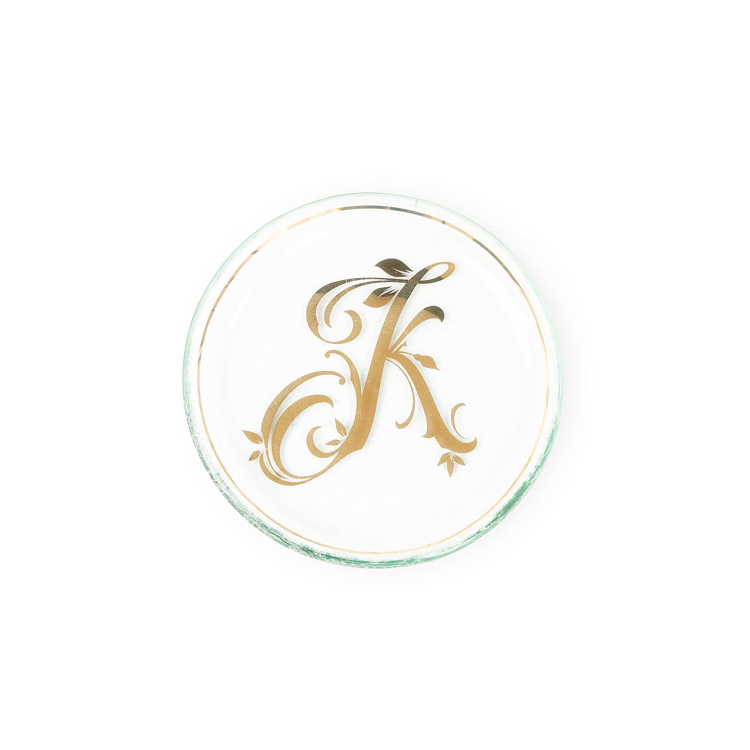 Annieglass Initial K Mini Plate 6 Inch, I099K, 690432883175