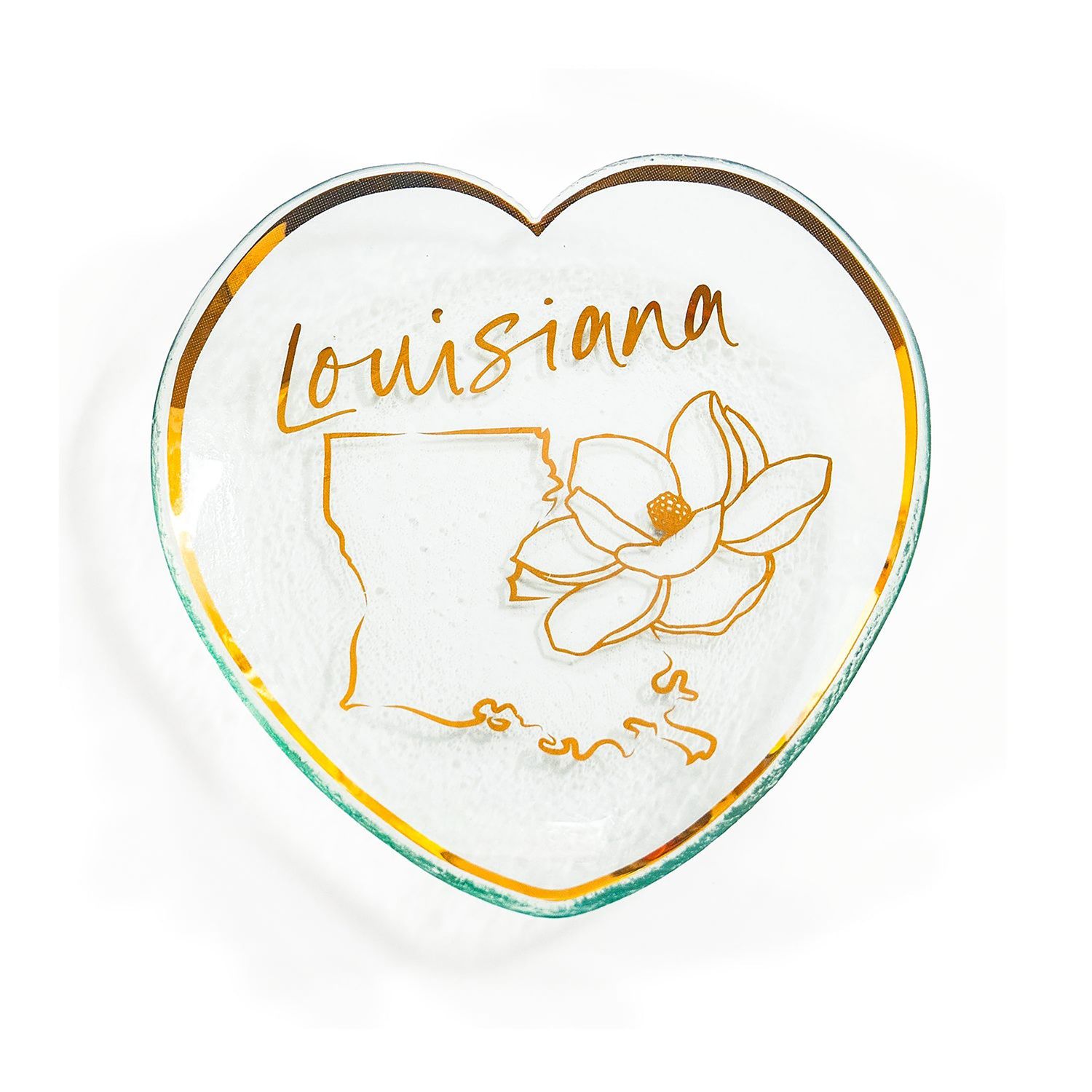 Annieglass Louisiana Heart Plate 7 Inch, CSH102LA, 690432011509