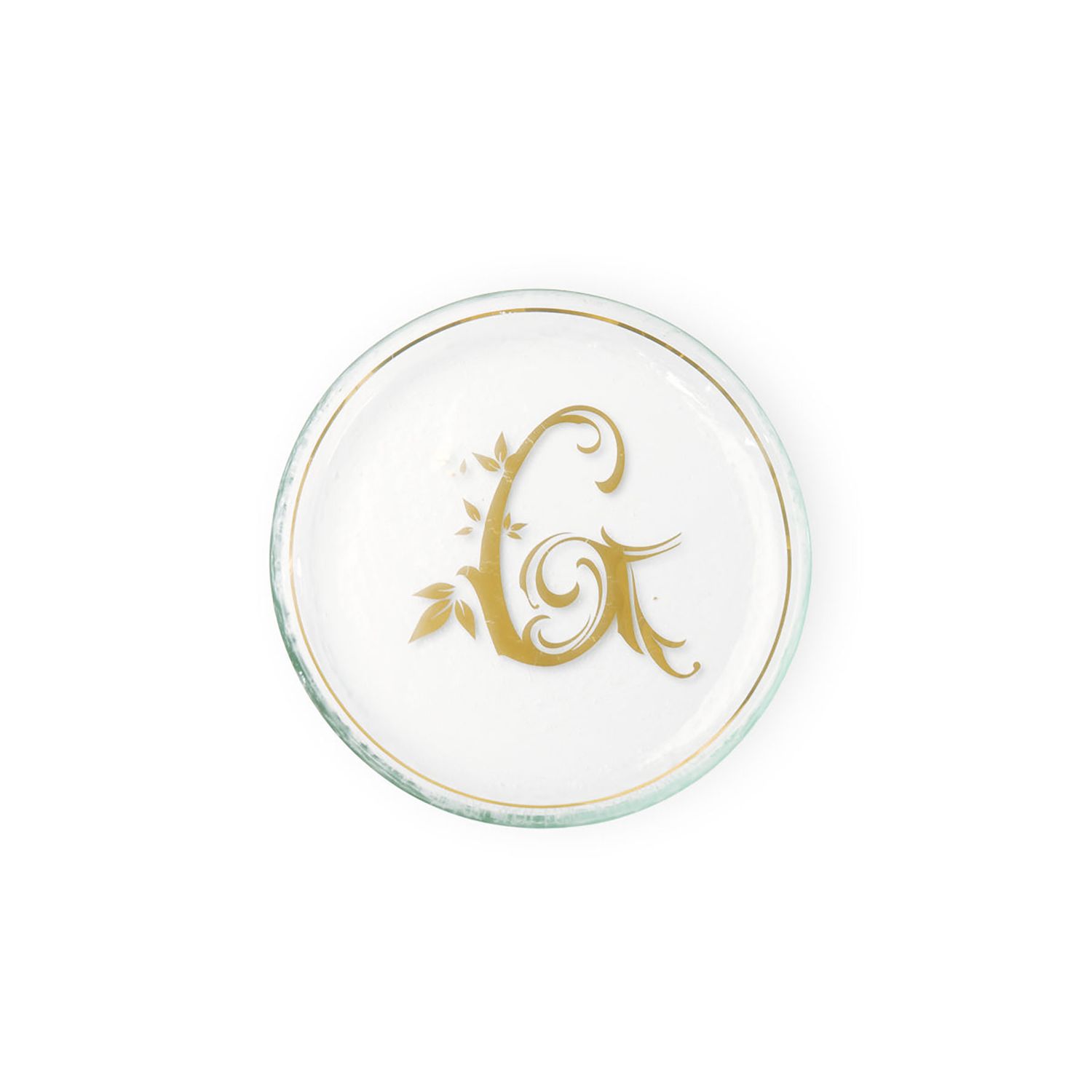 Annieglass Initial G Mini Plate 6 Inch, I099G, 690432881171