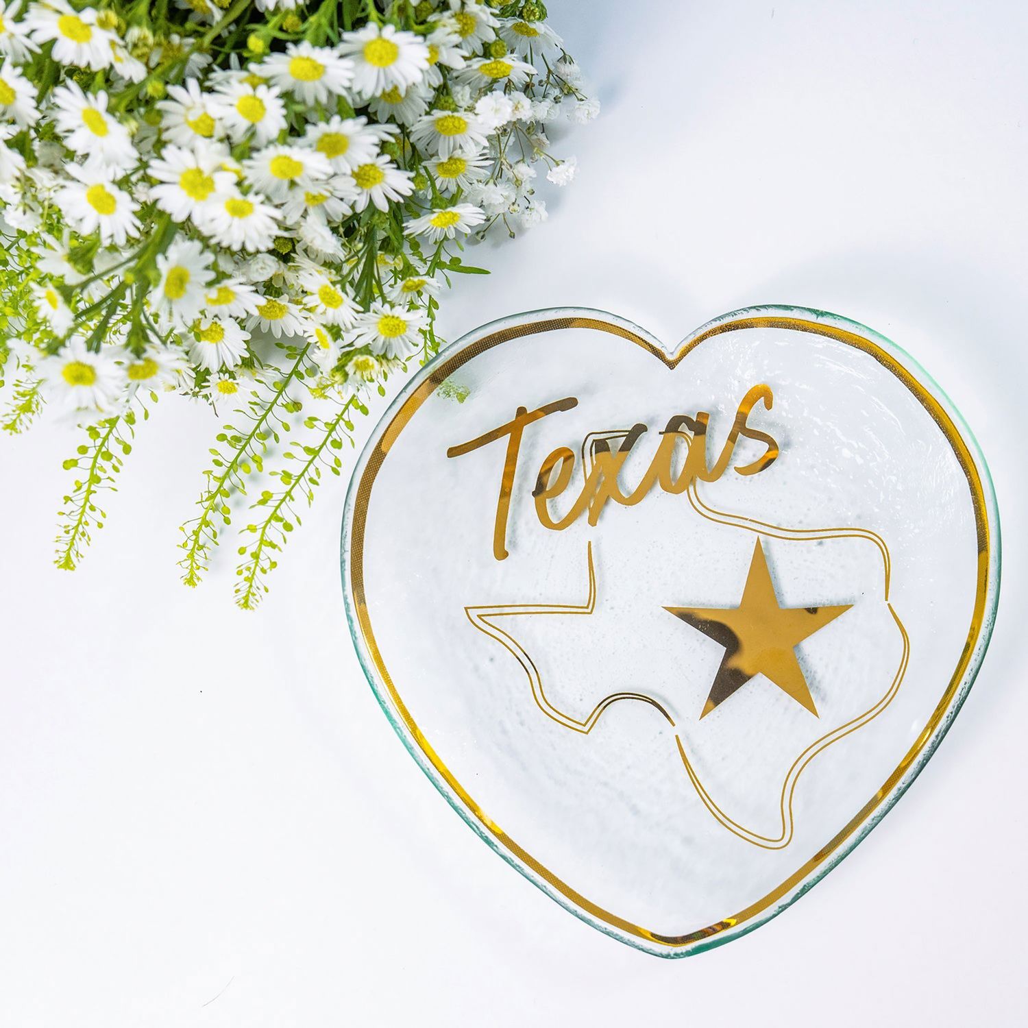 Annieglass Texas Heart Plate 7 Inch, CSH102TX, 690432013503