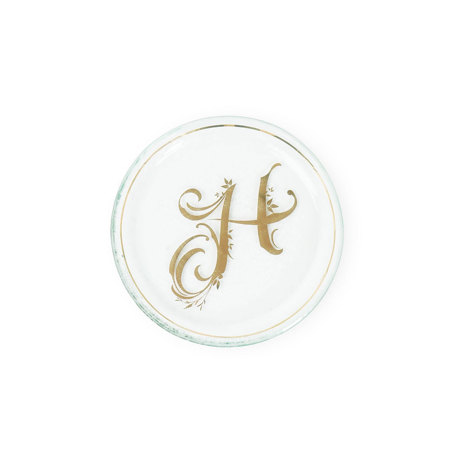 Annieglass Initial H Mini Plate 6 Inch, I099H, 690432882178