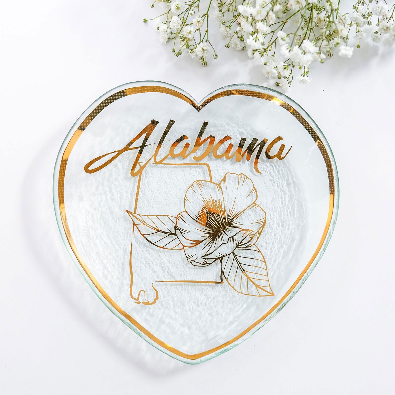 Annieglass Alabama Heart Plate 7 Inch, CSH102AL, 690432010502