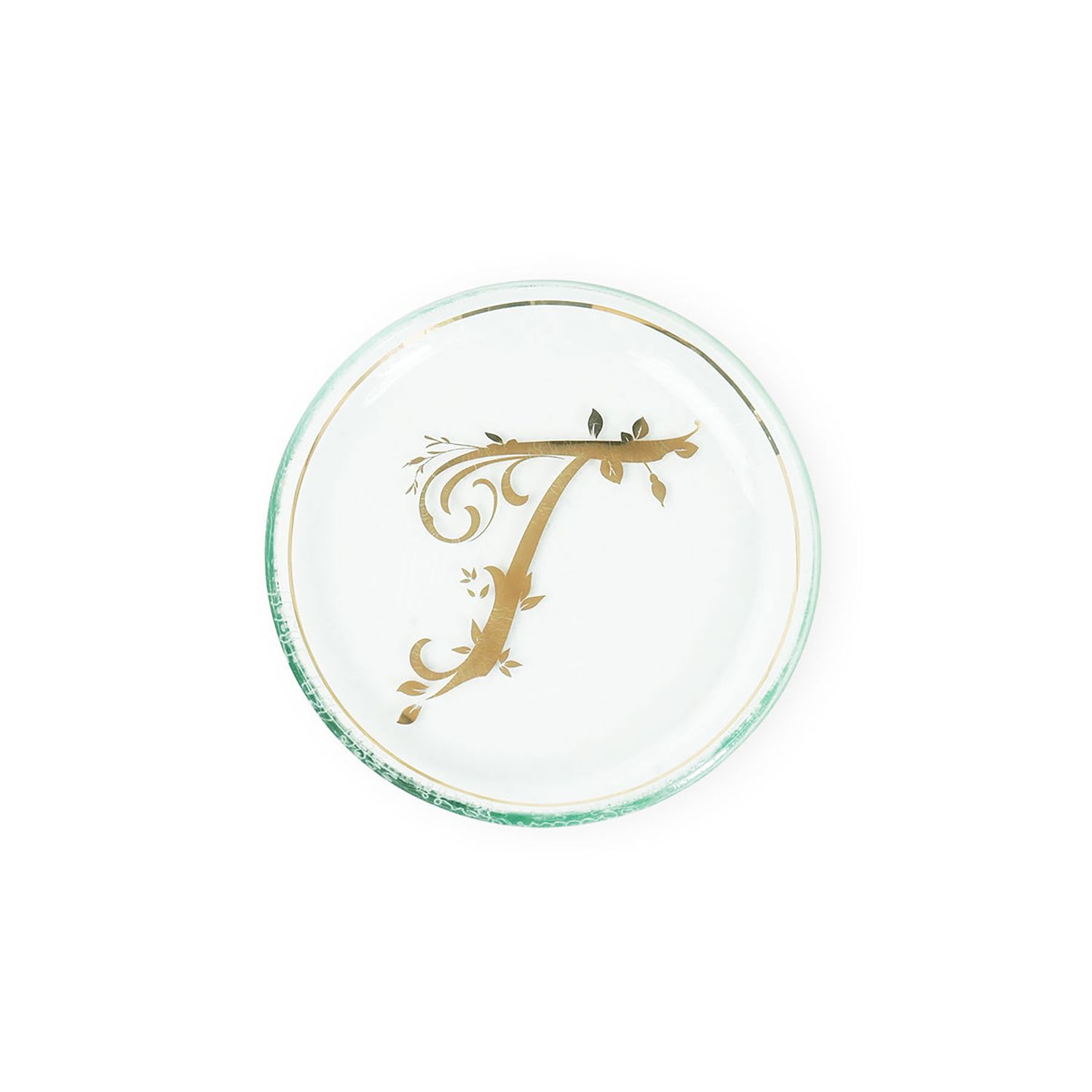 Annieglass Initial T Mini Plate 6 Inch, I099T, 690432885179