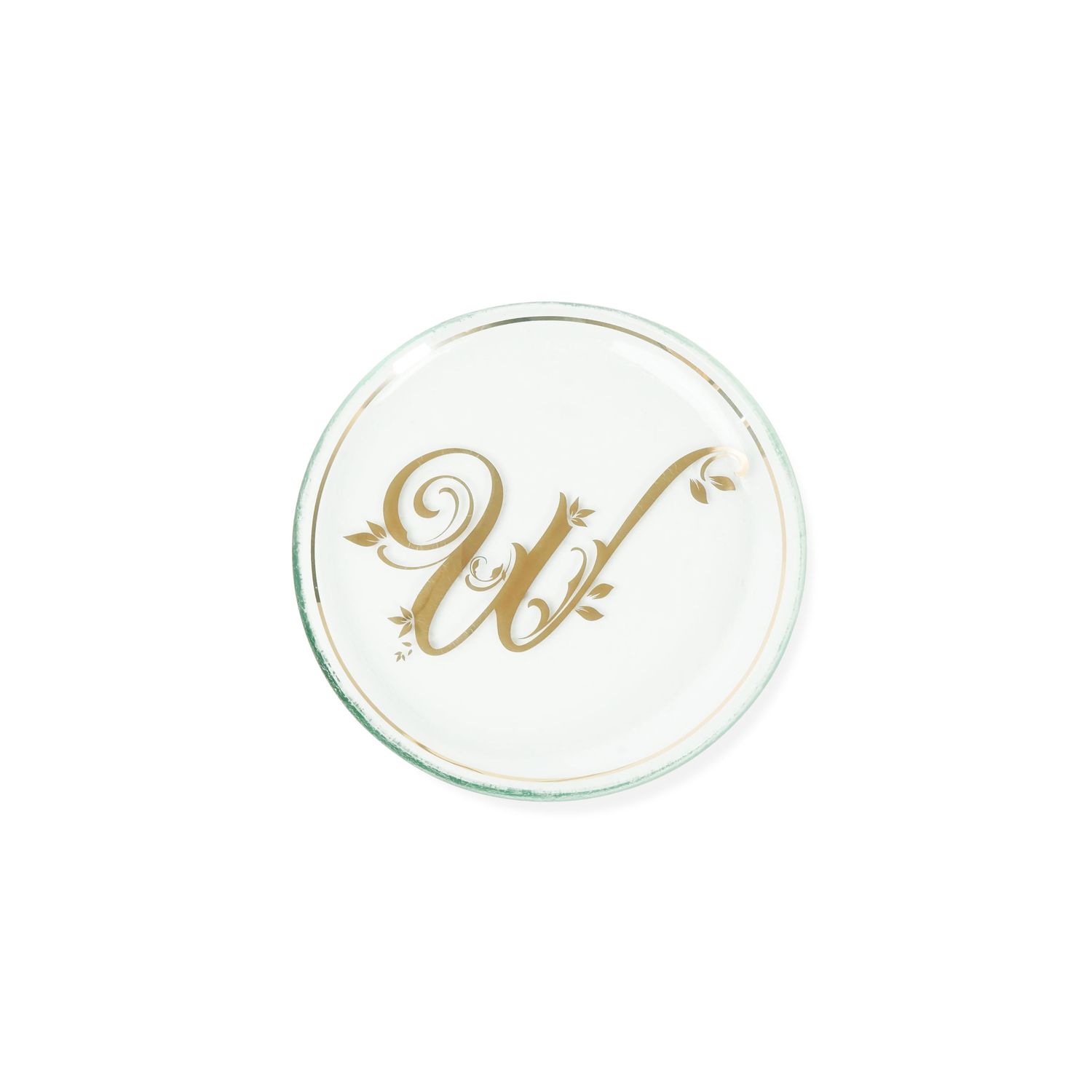 Annieglass Initial W Mini Plate 6 Inch, I099W, 690432886176