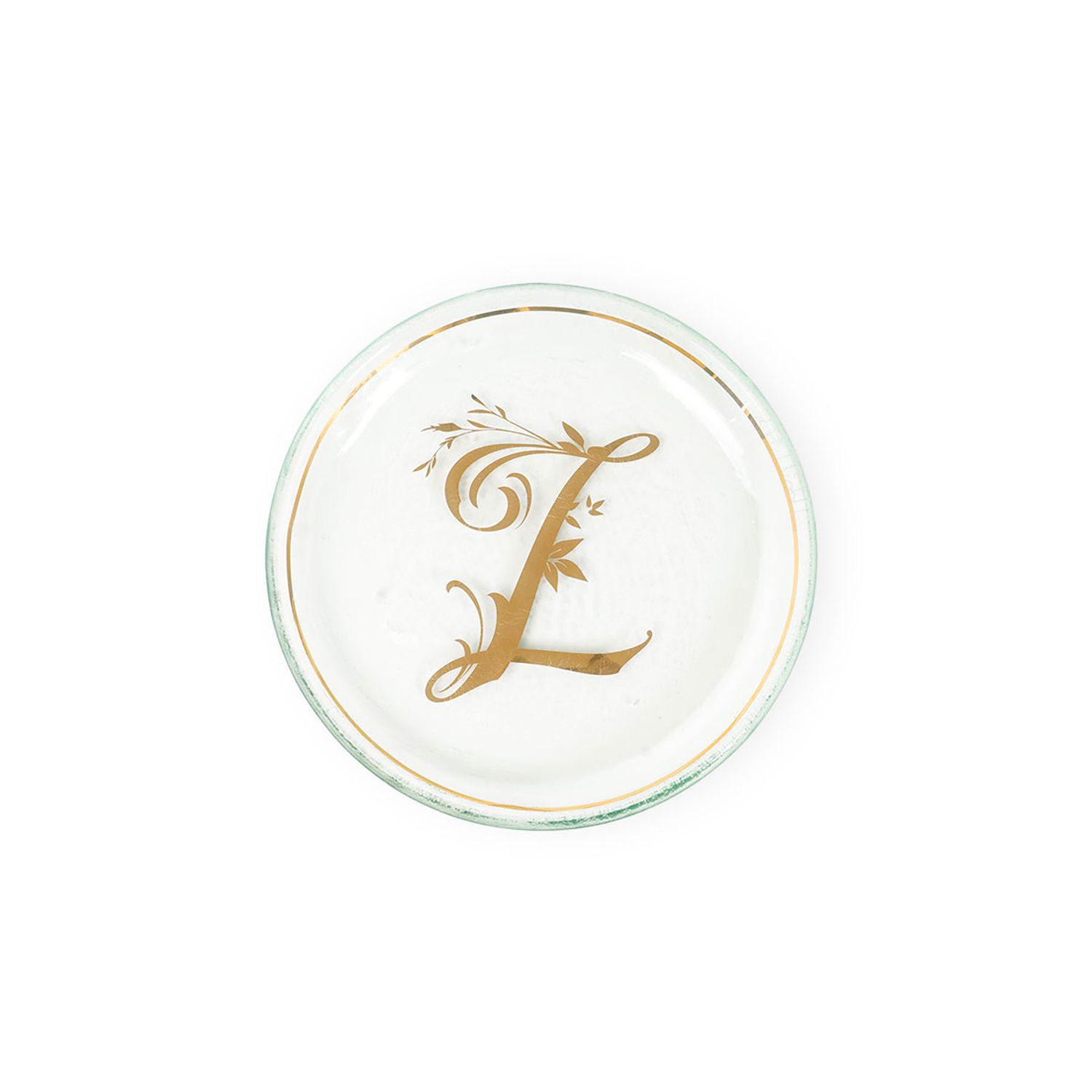 Annieglass Initial L Mini Plate 6 Inch, I099L, 690432884172