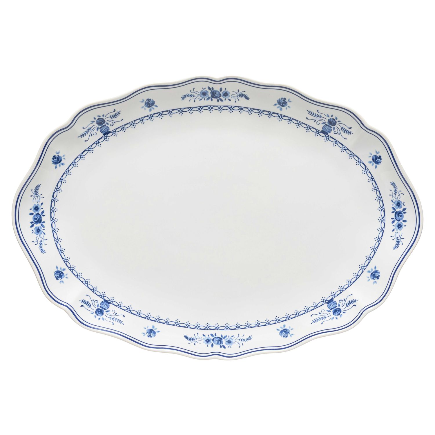 Costa Nova Vila White Blue Oval Platter 16 inch TA401-WBL, 5606739983345