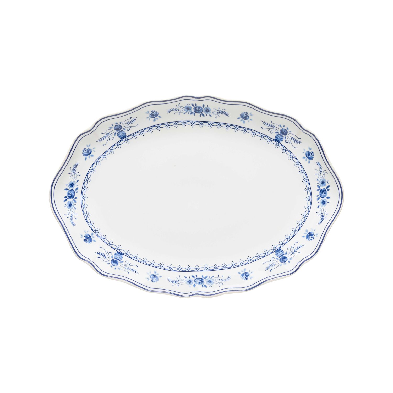 Costa Nova Vila White Blue Oval Platter 13 inch TA321-WBL, 5606739980351