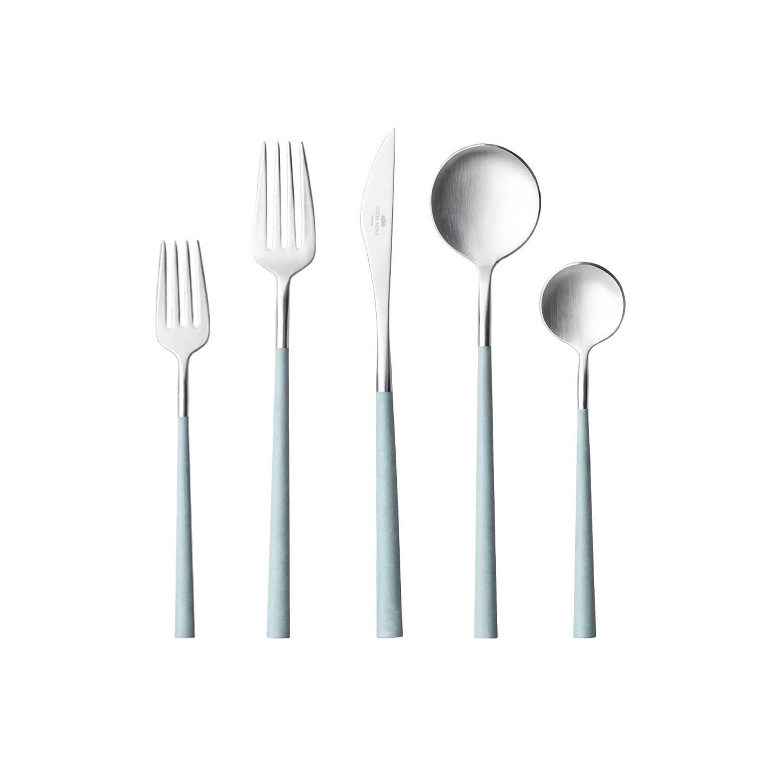 Costa Nova Mito Brushed Mint 5 Piece Place Setting Set 6.0 mm 18/10 Stainless Steel C20816-MNT, 560…