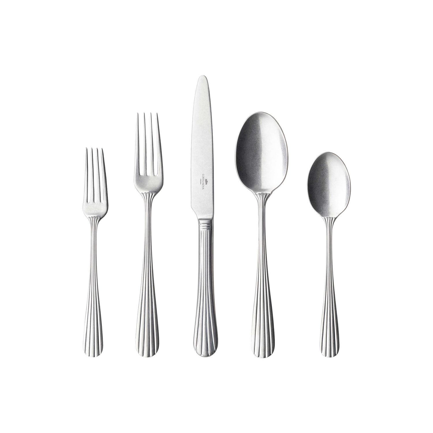 Costa Nova Douro Vintage Brushed 5 Piece Place Setting 18/10 Stainless Steel 4.0 mm C20798-VTB, 560…