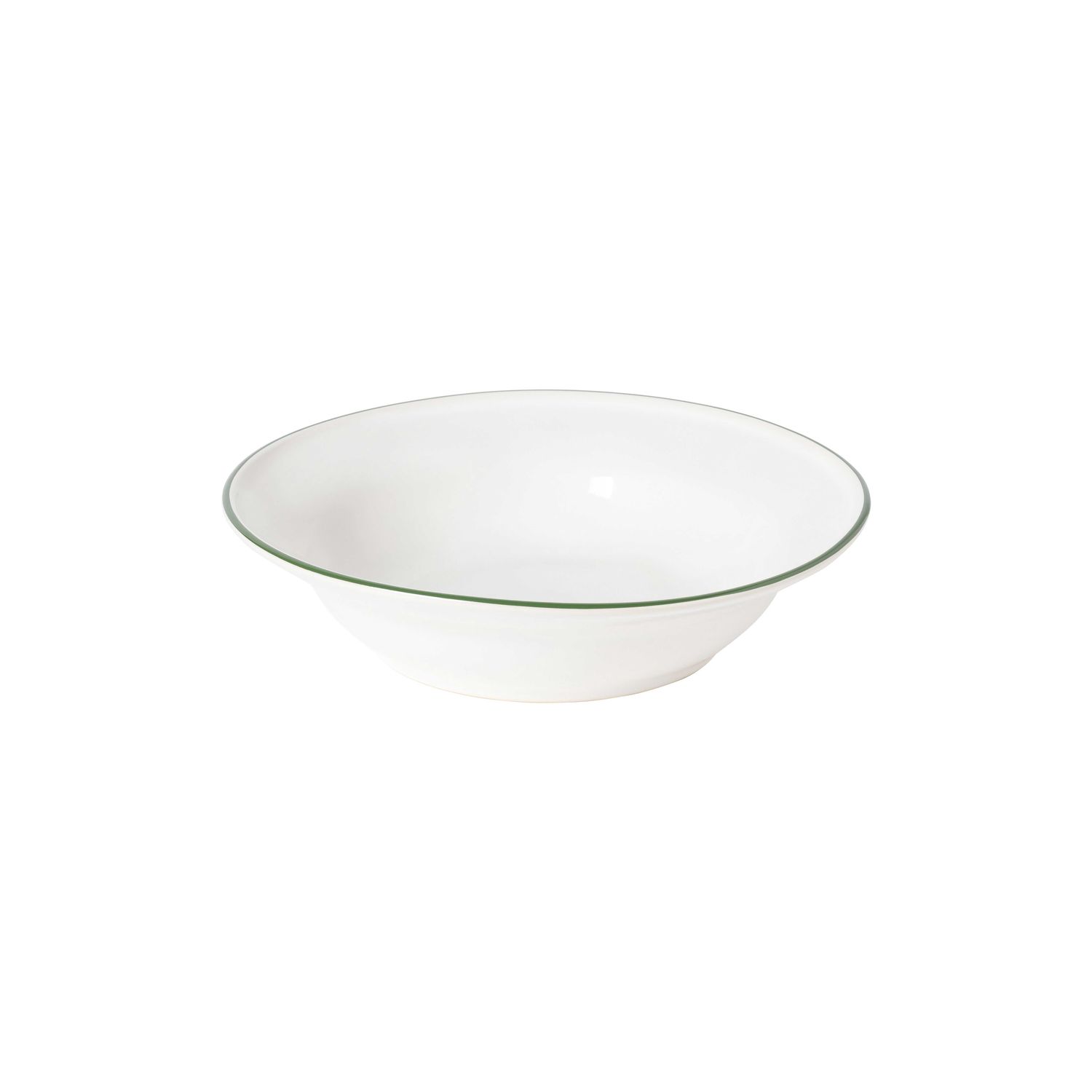 Costa Nova Beja White Green Soup &amp; Pasta Plate 8 inch ATP211-GRN, 5606739983956
