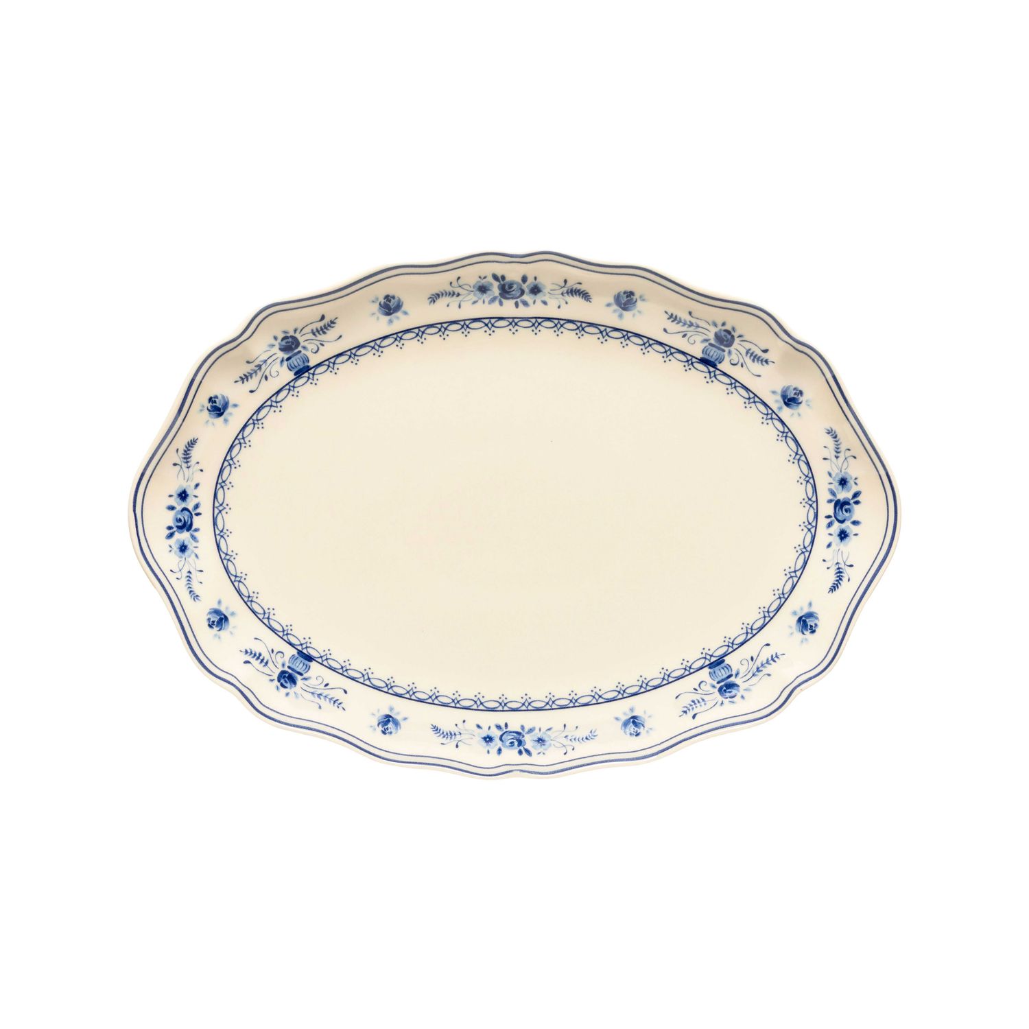 Costa Nova Vila Beige Blue Oval Platter 13 inch TA321-BBL, 5606739980368