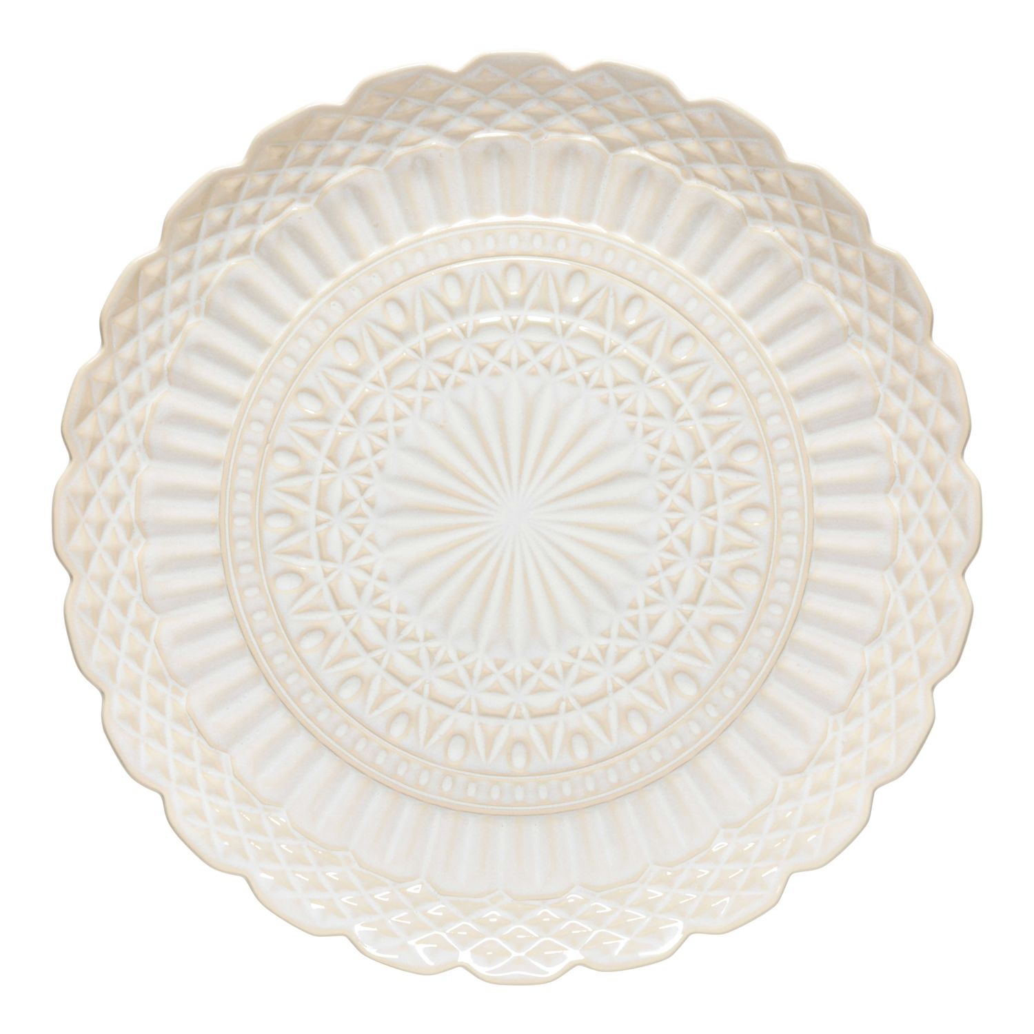 Costa Nova Cristal White Round Platter 15 inch STP391-WHI, 5606739983420