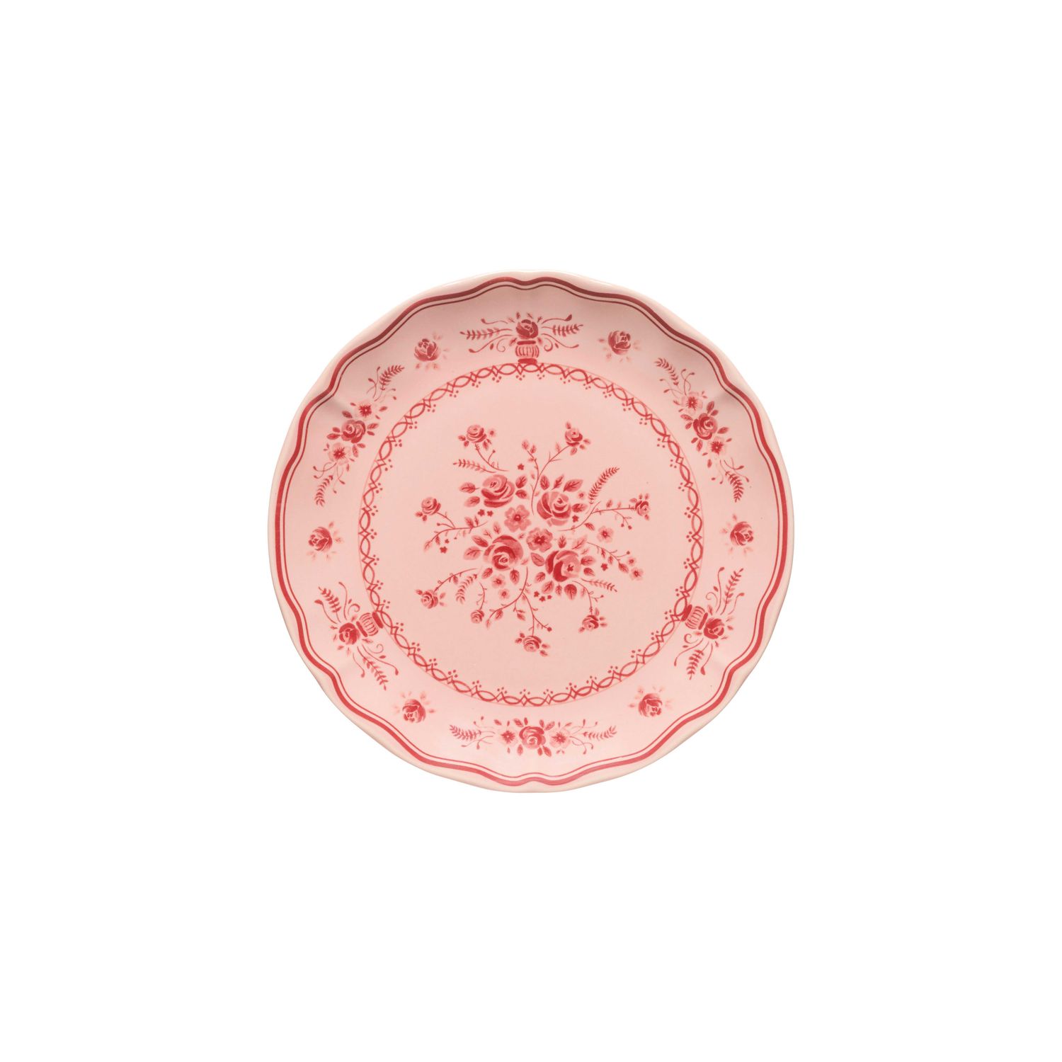 Costa Nova Vila Pink Red Salad &amp; Dessert Plate 8 inch TP213-PRD, 5606739983376