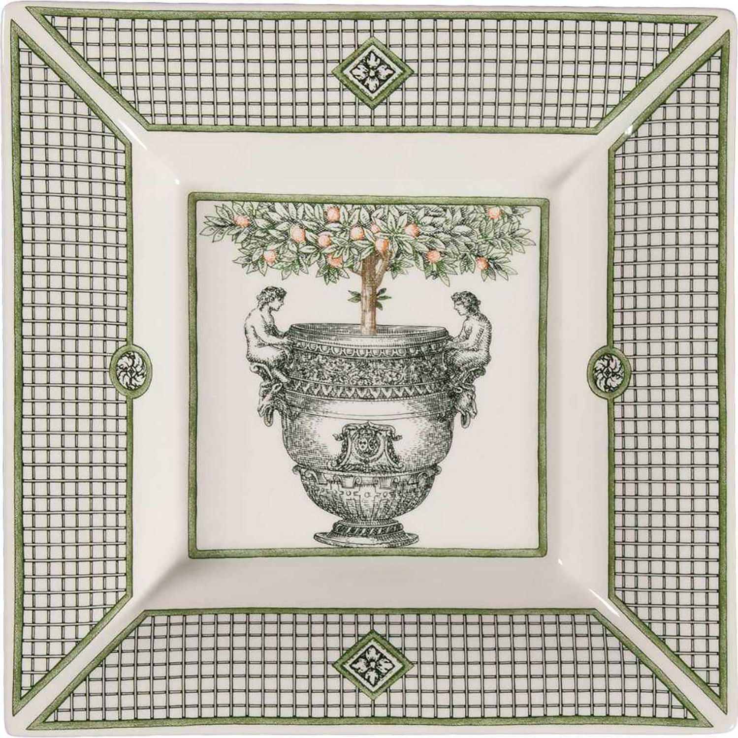 Gien France Les Vases A Oranger Square Candy Tray Extra Large, 1876C1XL01 , 3660838046709