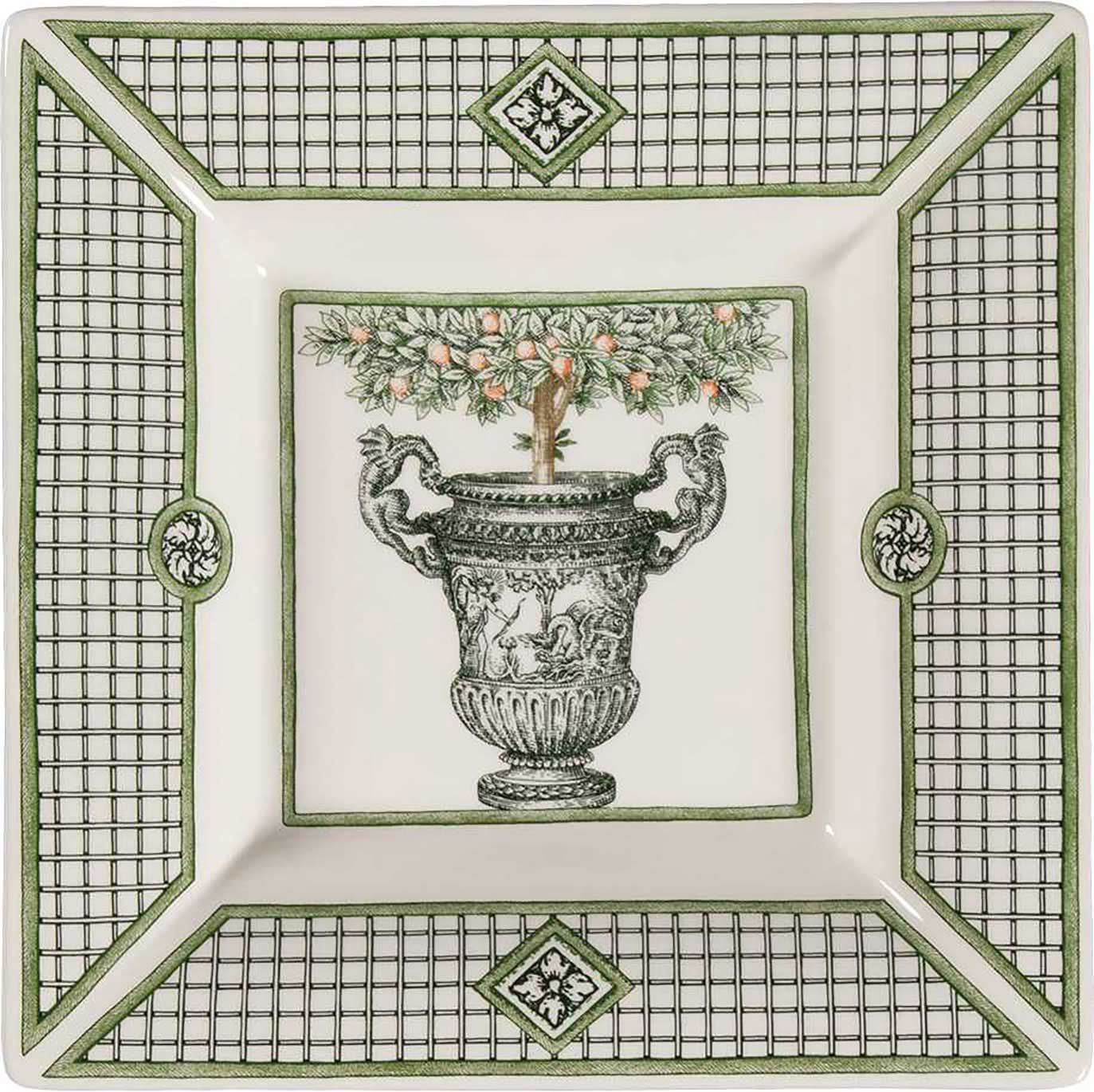 Gien France Les Vases A Oranger Large Square Candy Tray, 1876CCEC01 , 3660838046686