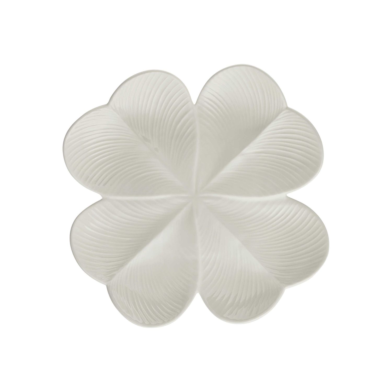 Gien France Jour De Chance Centerpiece Trefle Kaolin White, 1868CT0185 , 3660838038148