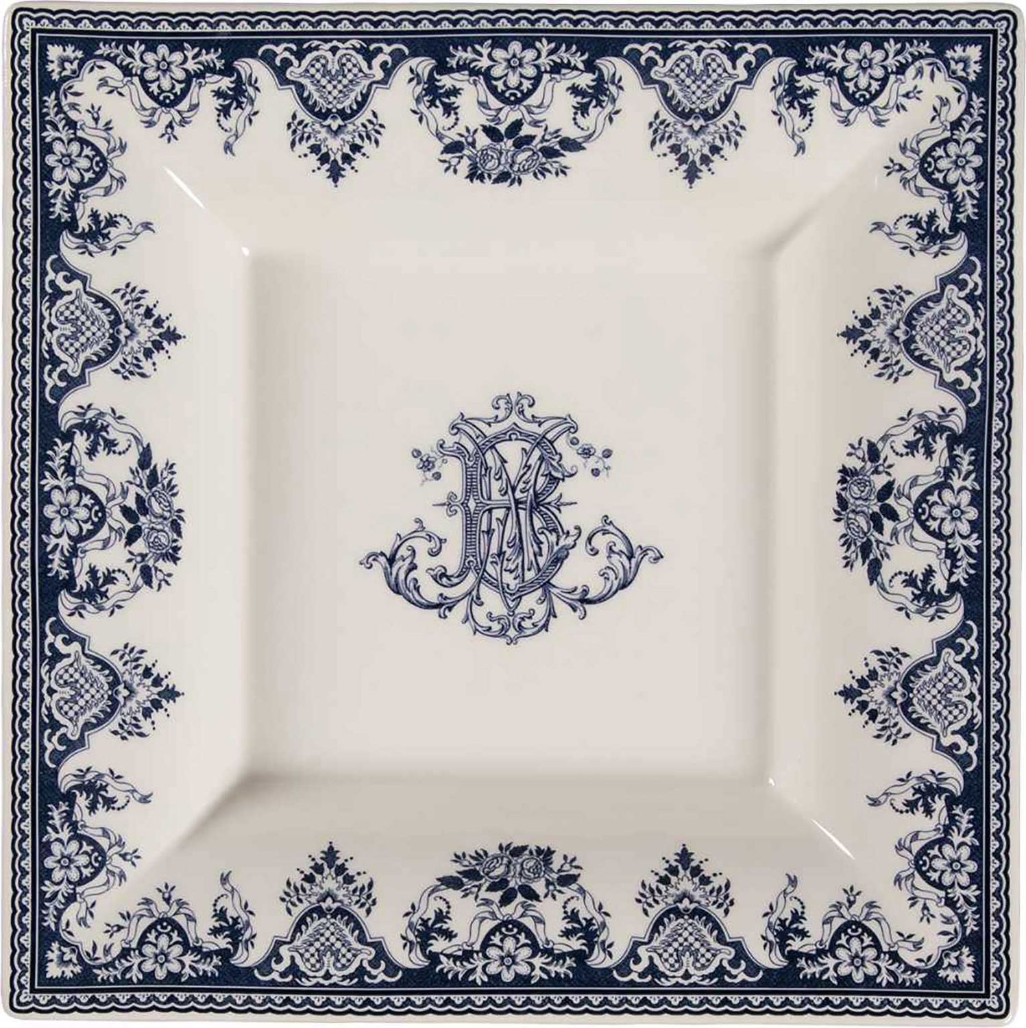 Gien France Les Depareillees Bleu Square Candy Tray Extra Large, 1849C1XL01 , 3660838047263