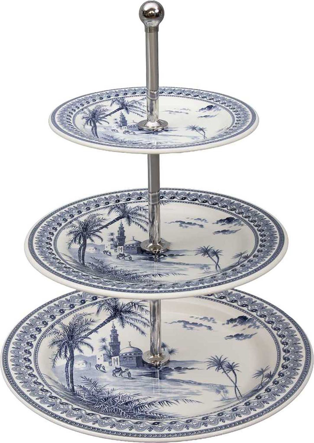 Gien France Les Depareillees Bleu Three-Tier Cake Stand, 1849SEMU50 , 3660838047287
