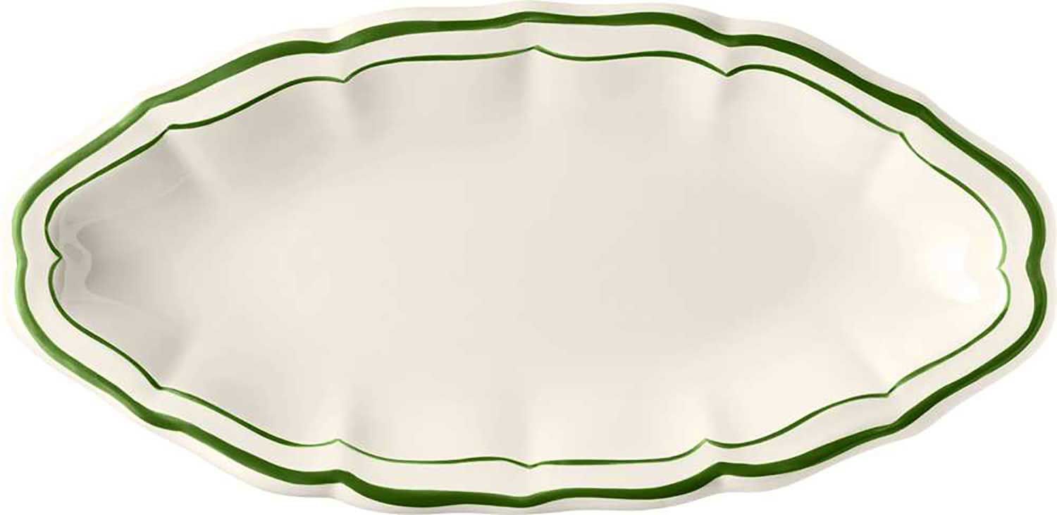 Gien France Filet Fougere Pickle Dish, 1870CRAV22 , 3660838038971