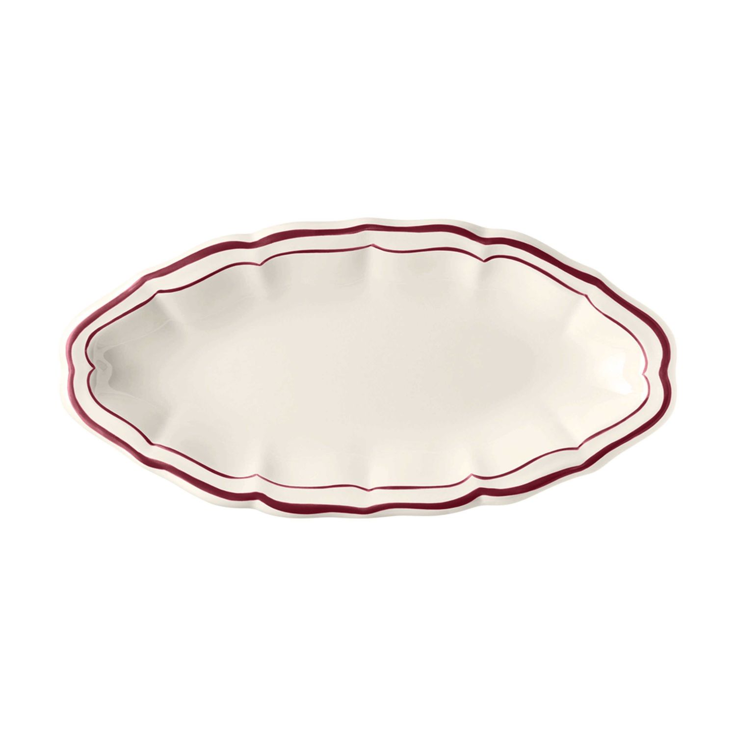 Gien France Filet Bordeaux Pickle Dish, 1869CRAV22 , 3660838043036