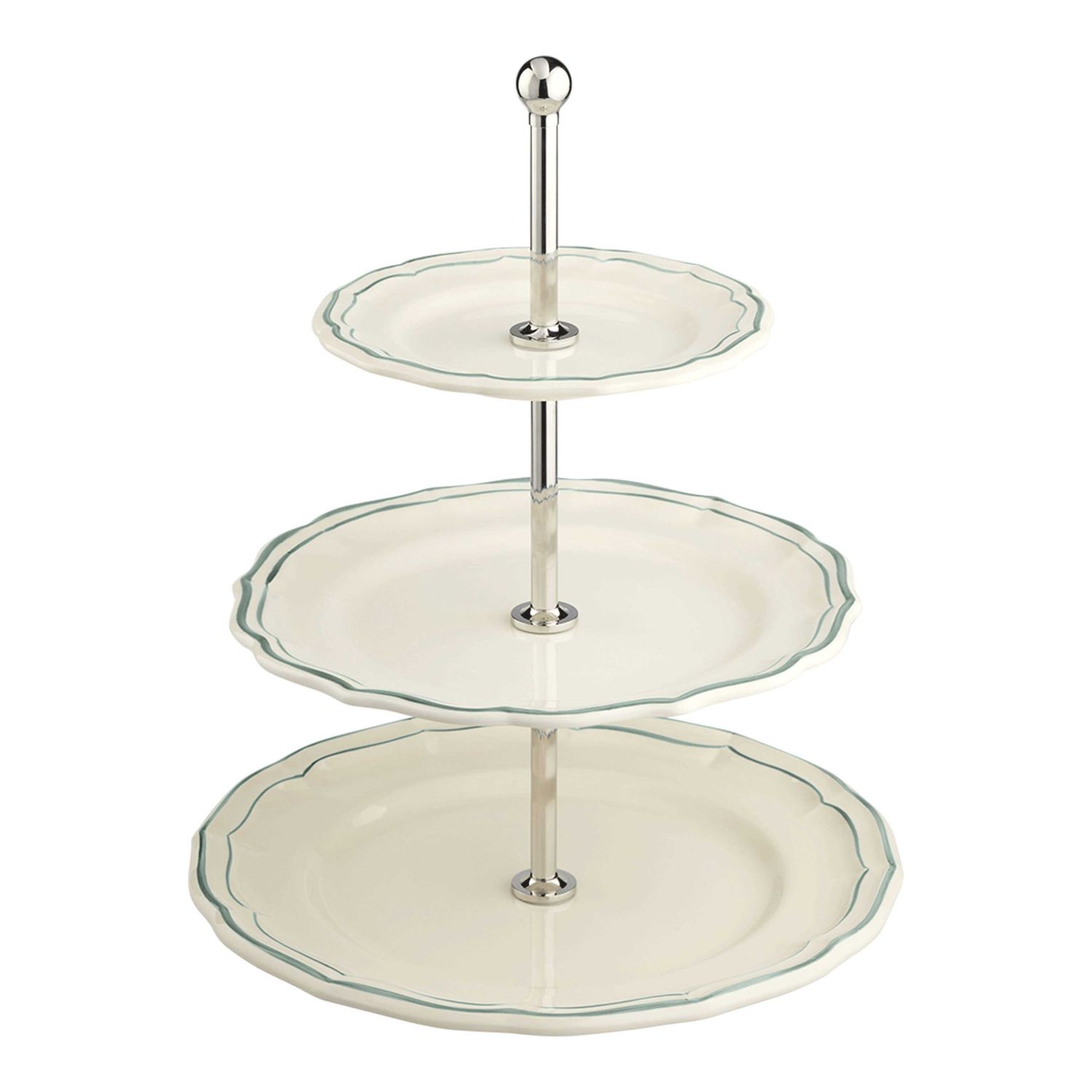 Gien France Filet Celadon Three-Tier Cake Stand, 1836SEMU22 , 3660838036168