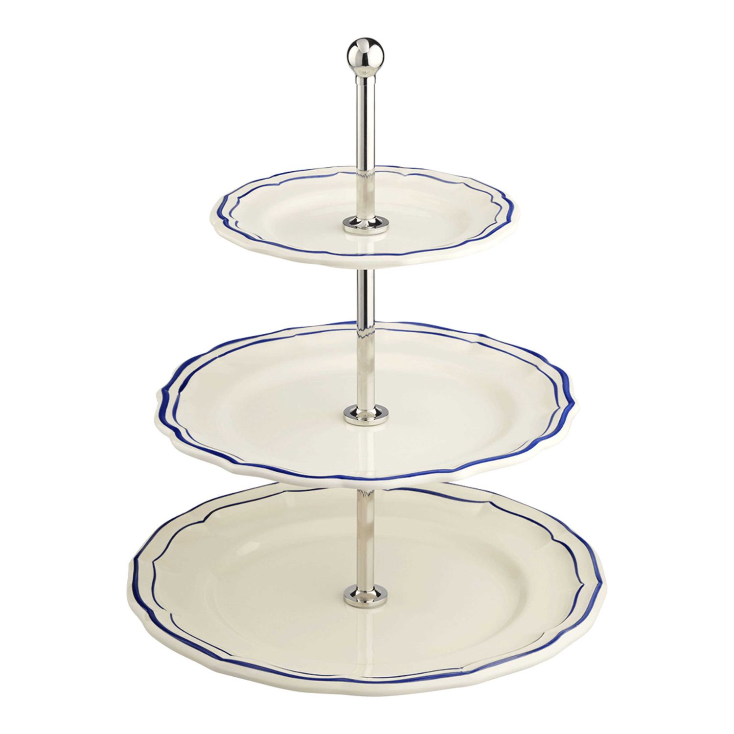 Gien France Filet Cobalt Three-Tier Cake Stand, 1541SEMU22 , 3660838036441